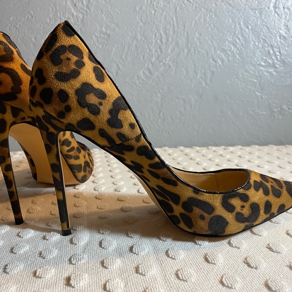 FSJ Women Sexy Leopard Printed Dress Shoes Pointy Toe High Heels Stilettos Pumps - Picture 3 of 14